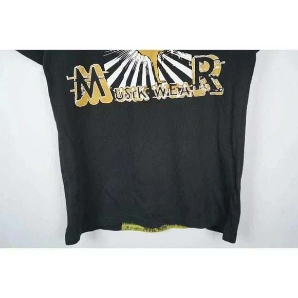 Y2K Polo Tshirt Men's Small Black/Gold Citywear #594 - Picture 4 of 10